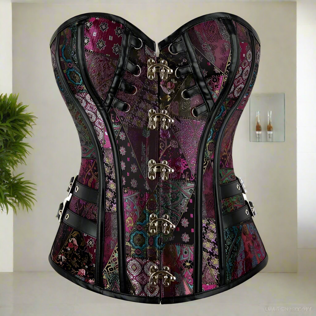 Steampunk Overbust Corset Retro Gothic Clothing Women Clubwear Bustiyer Corselet Waist Lace-up Medieval Corselet Top