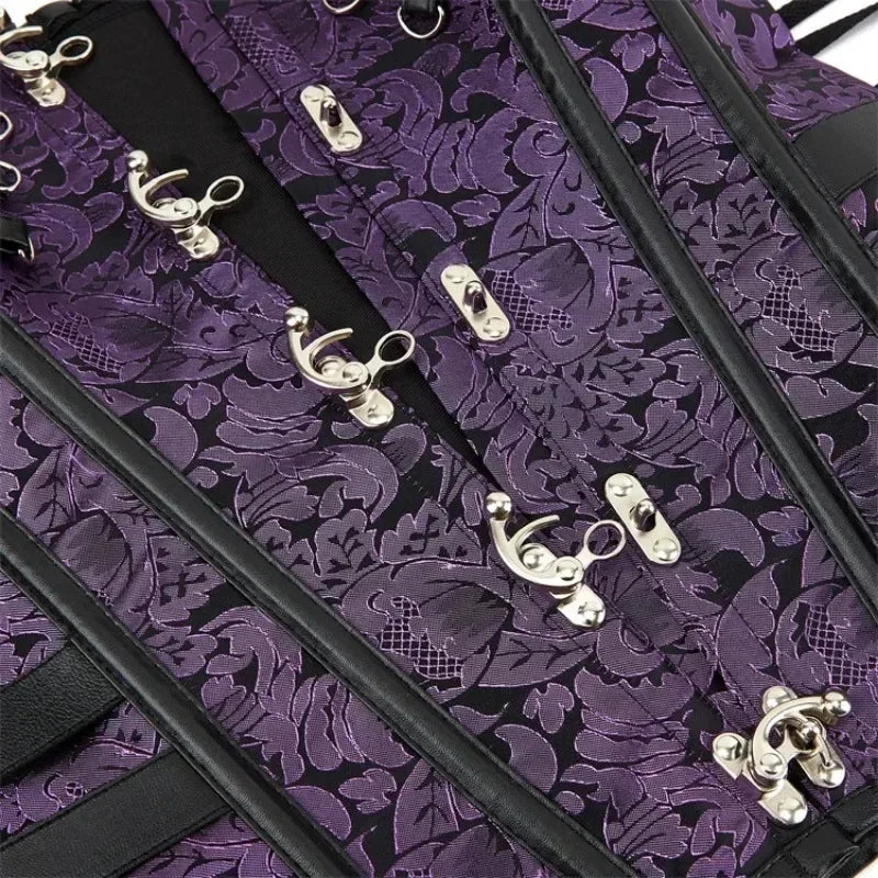 Steampunk Overbust Corset Retro Gothic Clothing Women Clubwear Bustiyer Corselet Waist Lace-up Medieval Corselet Top