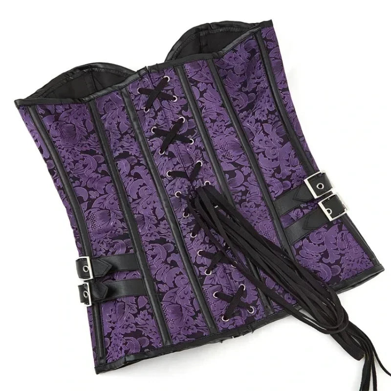 Steampunk Overbust Corset Retro Gothic Clothing Women Clubwear Bustiyer Corselet Waist Lace-up Medieval Corselet Top