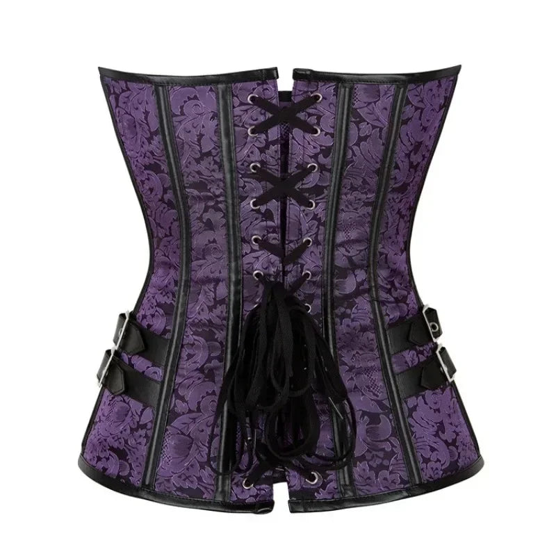 Steampunk Overbust Corset Retro Gothic Clothing Women Clubwear Bustiyer Corselet Waist Lace-up Medieval Corselet Top