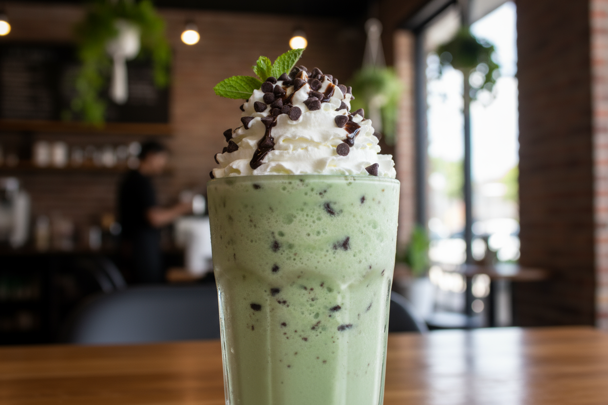 Mint chocolate chip frappuccino